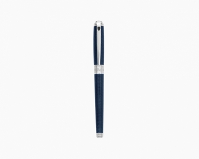 S.T. Dupont Line D rollerball guilloche under blue lacquer medium