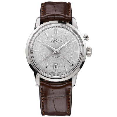 Vulcain 50's President Cricket Silver guilloch� dial 42mm